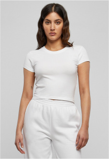 Ladies Stretch Jersey Cropped Tee white