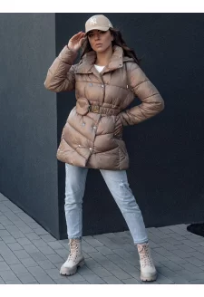 Női téli kabát steppelt BLOOM teveszínű Dstreet TY4536