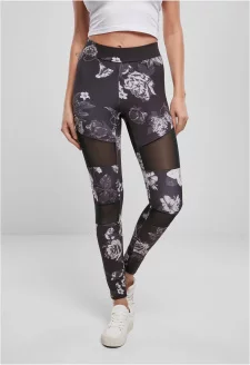 Ladies Tech Mesh AOP Leggings darkflower