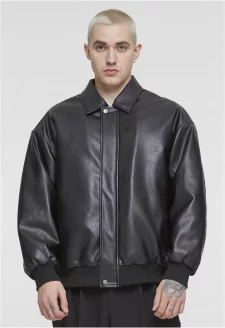 Synthetic Leather Blouson black