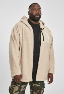 Hooded Sherpa Zip Jacket darksand