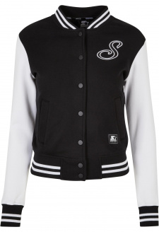 Ladies Starter Sweat College Jacket black/white