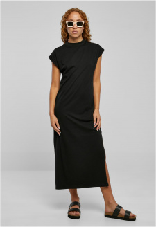 Ladies Long Extended Shoulder Dress black