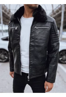Férfi bőrkabát fekete Dstreet TX4710