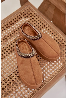 Śniegowce Dziecięce Młodzieżowe Z Haftem Na Platformie Camel Jolisse