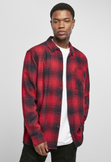 Oversized Checked Grunge Shirt black/red