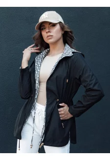 Átmeneti női parka kabát kapucnival BEGET fekete Dstreet TY4406