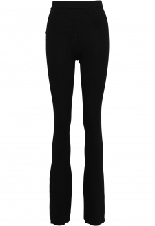 Ladies Rib Knit Bootcut Leggings black