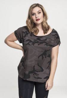 Ladies Camo Back Shaped Tee dark camo