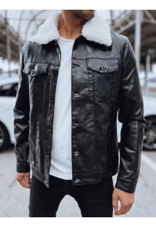 Férfi bőrkabát fekete Dstreet TX4704