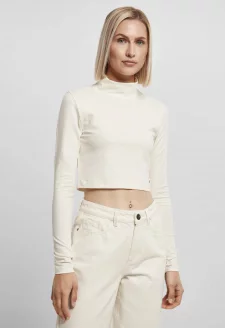 Ladies Organic Cropped Turtelneck Longsleeve whitesand