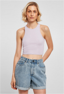 Ladies Cropped Rib Top lilac