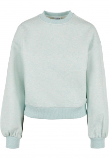 Ladies Oversized Color Melange Crewneck aqua melange