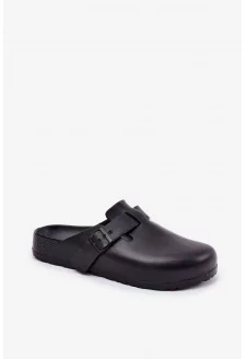 Piankowe Klapki Chodaki Męskie Z Klamrą Big Star RR174A022 Czarne