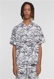 Viscose AOP Resort Shirt whitescribble