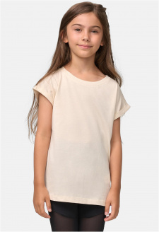 Girls Organic Extended Shoulder Tee whitesand