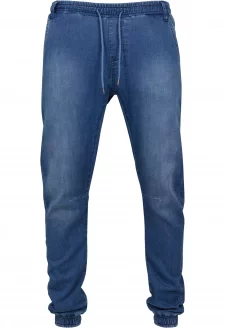 Knitted Denim Jogpants blue washed