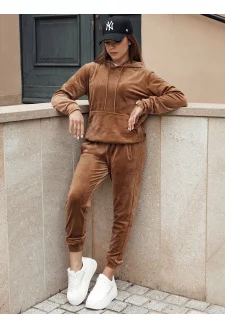 Női velúr szett RELAX FIT barna Dstreet AY1065
