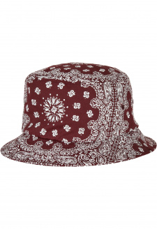 Bandana Print Bucket Hat cherry/white