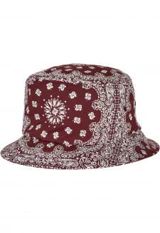 Bandana Print Bucket Hat cherry/white