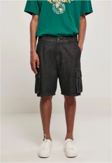 Organic Denim Cargo Shorts black washed