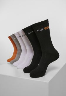 Fuck Off Socks 6-Pack black/white/grey/neonorange