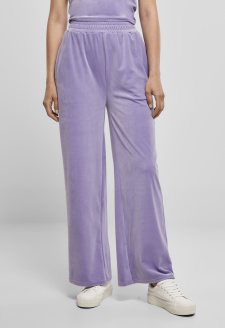 Ladies High Waist Straight Velvet Sweatpants lavender