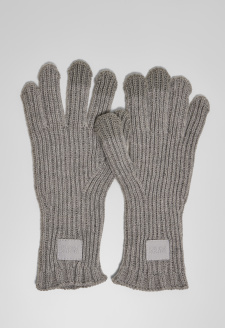 Knitted Wool Mix Smart Gloves heathergrey