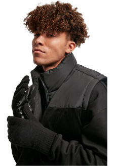 Synthetic Leather Knit Gloves black