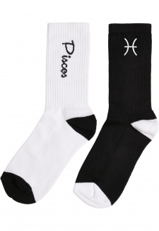 Zodiac Socks 2-Pack black/white pisces