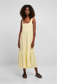 Ladies 7/8 Length Valance Summer Dress softyellow