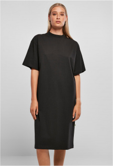 Ladies Organic Long Oversized Tee Dress black