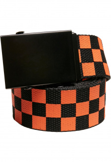 Check And Solid Canvas Belt 2-Pack black/orange