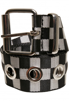Checker Belt With Eyelets black/white