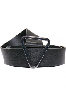 Synthetic Leather Triangle Buckle Belt black