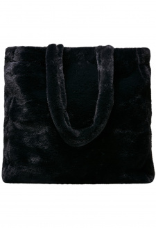 Fake Fur Tote Bag black