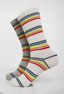 Rainbow Stripes Socks 2-Pack grey/white